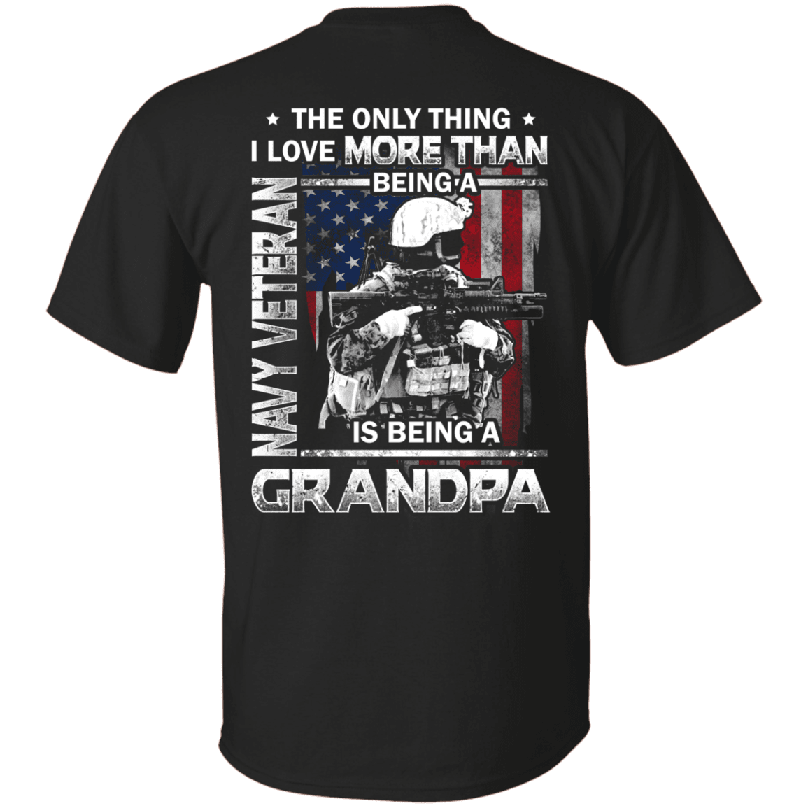 Navy Veteran I love Being A Grandpa Men Back T Shirts-TShirt-Navy-Veterans Nation