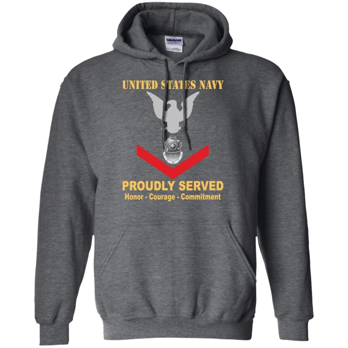 Navy Diver Navy ND E-4 Rating Badges Proudly Served T-Shirt For Men On Front-TShirt-Navy-Veterans Nation