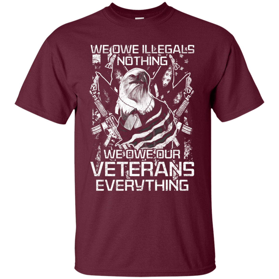 Military T-Shirt "We Owe Our Veterans Everything Men" Front-TShirt-General-Veterans Nation