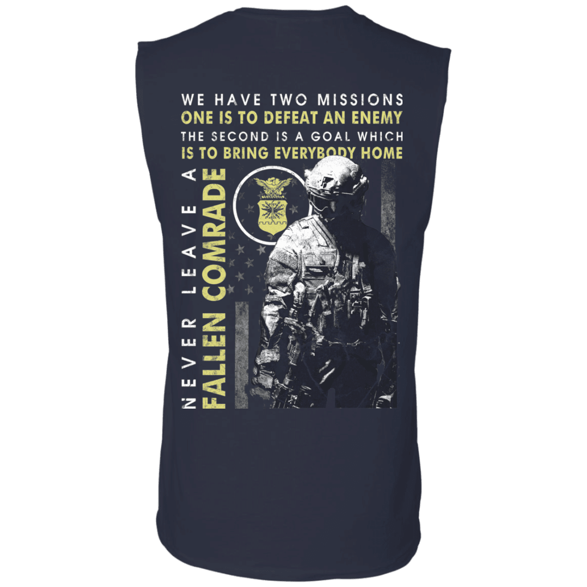 Never Leave A Fallen Comrade Air Force Men Back T Shirts-TShirt-USAF-Veterans Nation