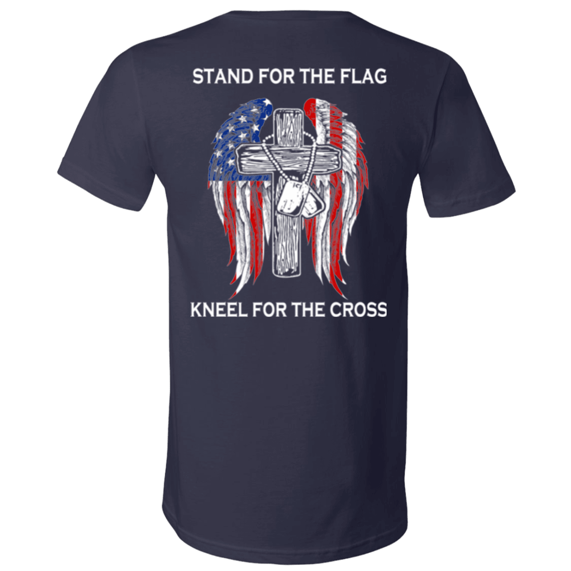 Military T-Shirt "Veteran - Stand For The Flag Kneel For The Cross"-TShirt-General-Veterans Nation