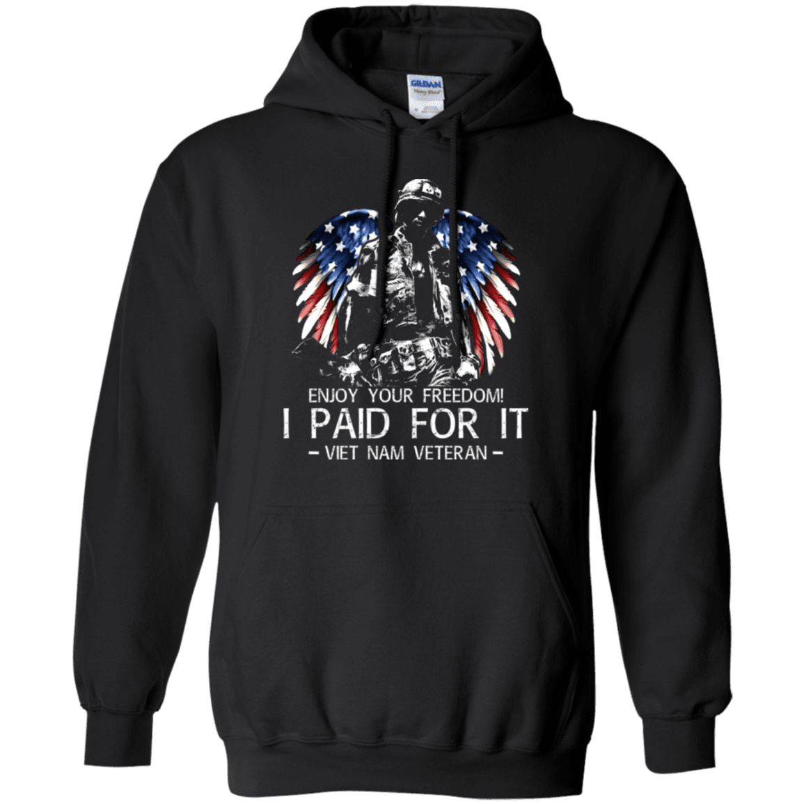 Military T-Shirt "Vietnam Veteran - Enjoy your freedom I paid for it Men" Front-TShirt-General-Veterans Nation