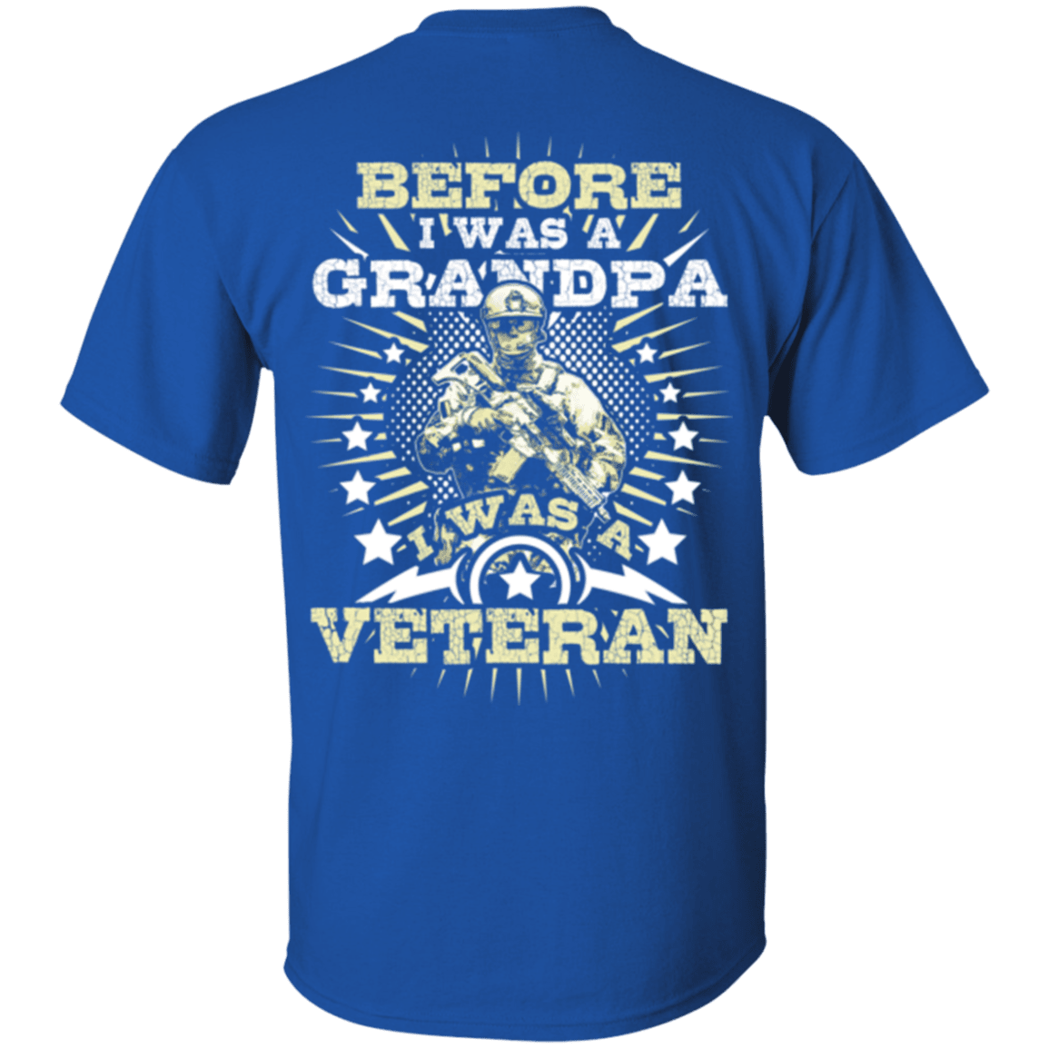 Military T-Shirt "Before I was a Grandpa I was a Veteran" - Men Back-TShirt-General-Veterans Nation