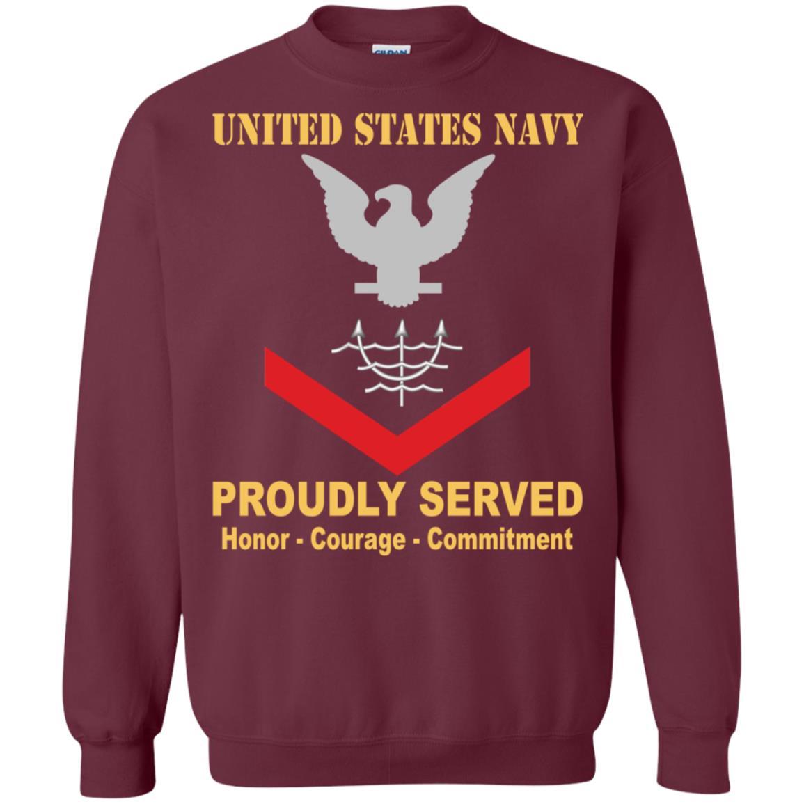 Navy Ocean Systems Technician Navy OT E-4 Rating Badges Proudly Served T-Shirt For Men On Front-TShirt-Navy-Veterans Nation