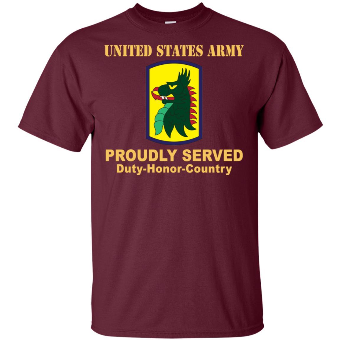 US ARMY 455TH CHEMICAL BRIGADE- Proudly Served T-Shirt On Front For Men-TShirt-Army-Veterans Nation