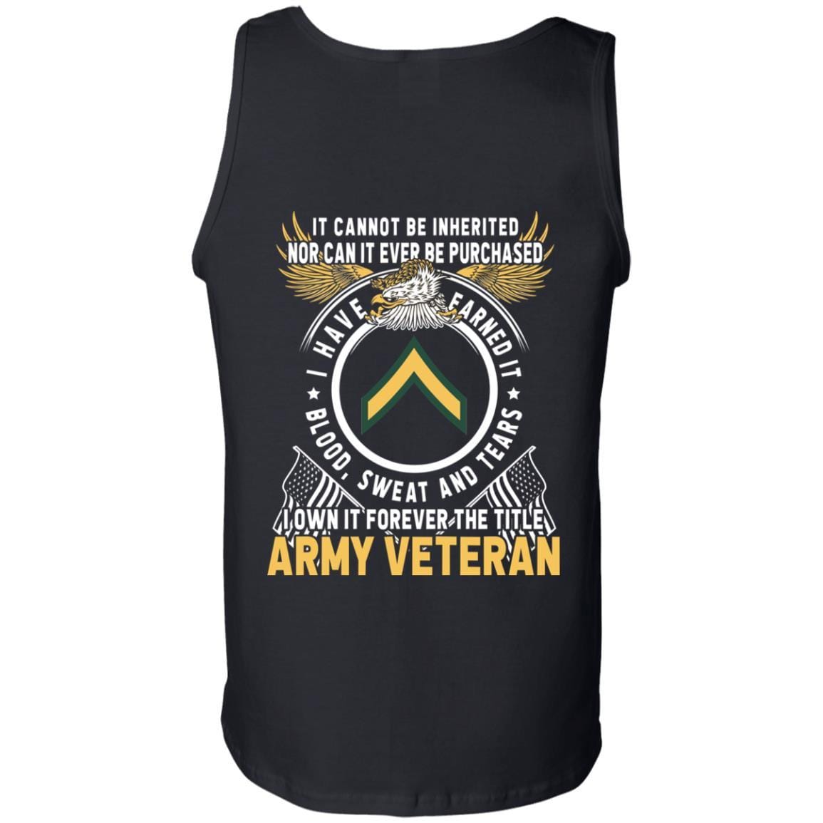 Army E-2 PV2 E2 Private Second Class Ranks T-Shirt For Men On Back-TShirt-Army-Veterans Nation