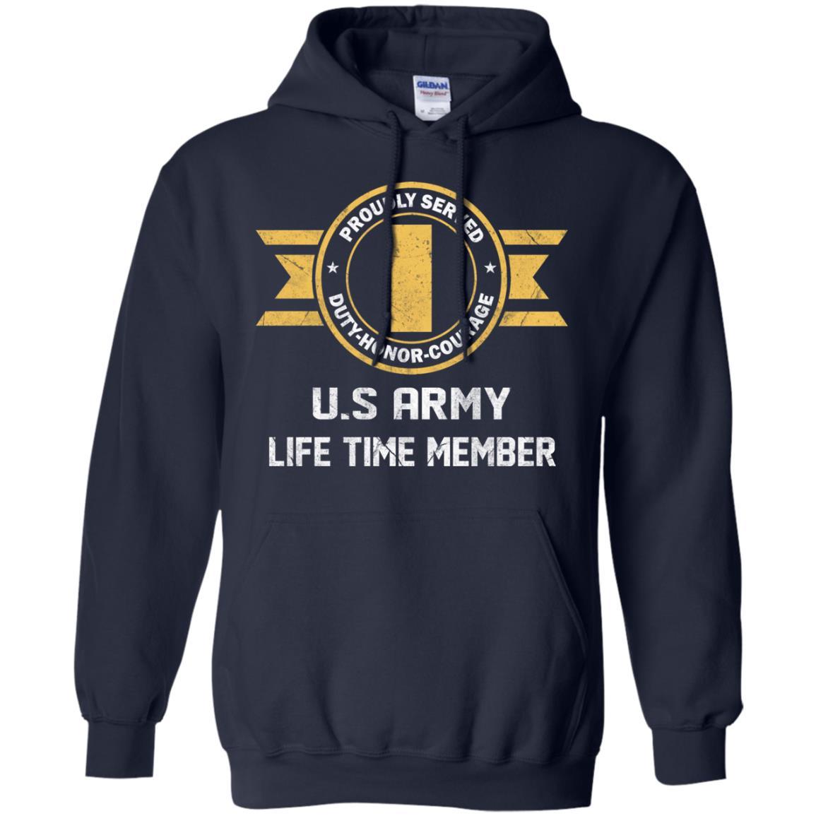 Life Time Member - US Army O-1 Second Lieutenant O1 2LT Commissioned Officer Ranks Men T Shirt On Front-TShirt-Army-Veterans Nation
