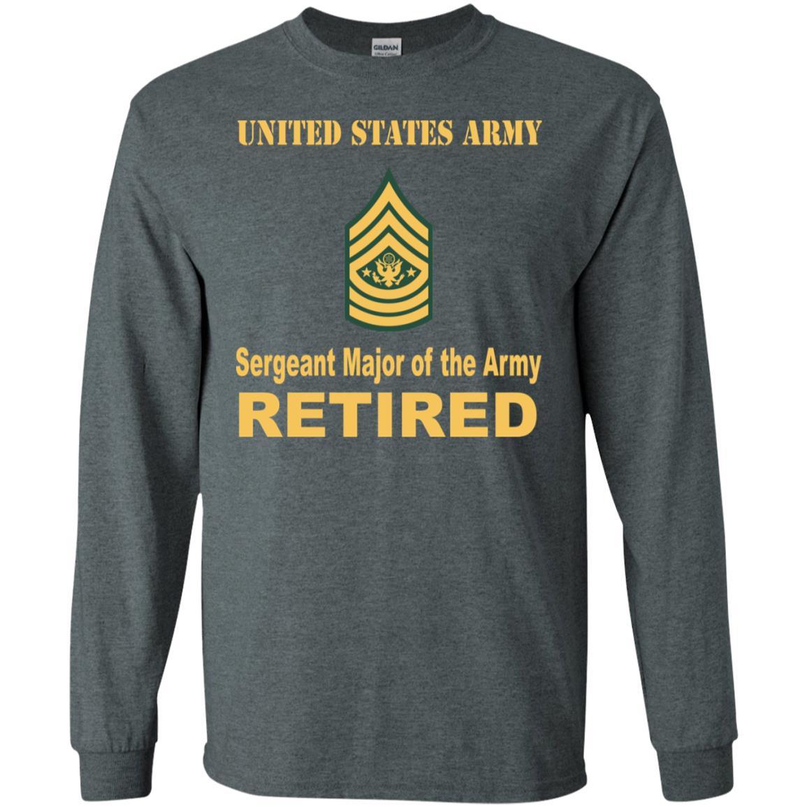 US Army E-9 Sergeant Major of the Army E9 SMA Noncommissioned Officer Retired Men T Shirt On Front-TShirt-Army-Veterans Nation