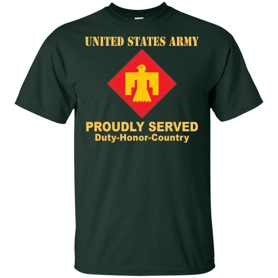 US ARMY 45TH INFANTRY BRIGADE COMBAT TEAM- Proudly Served T-Shirt On Front For Men-TShirt-Army-Veterans Nation