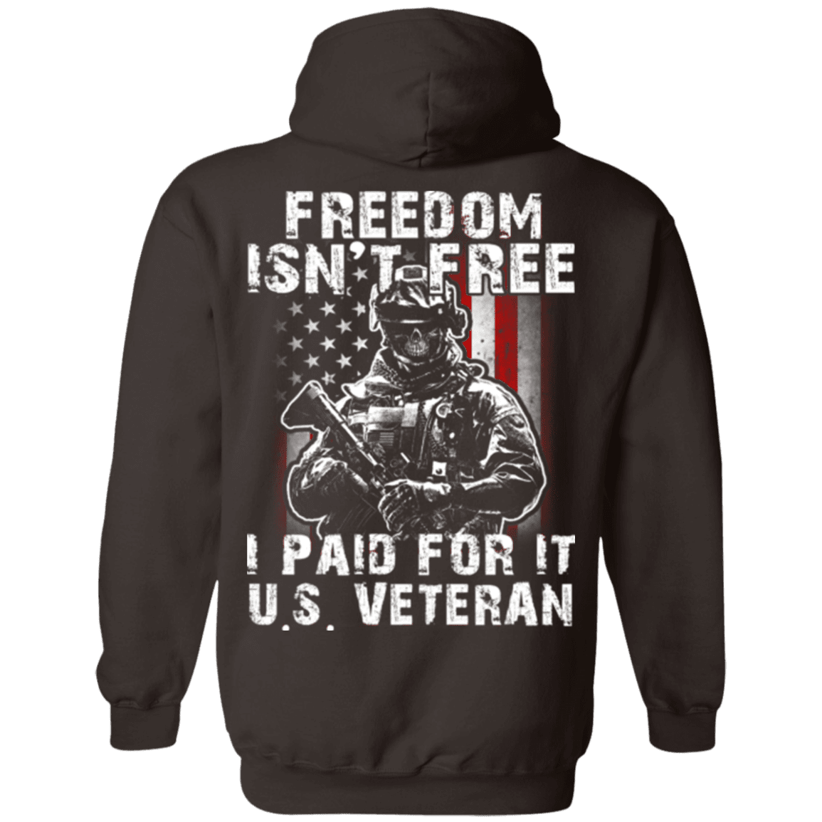 Military T-Shirt "Freedom Isn't Free US Veteran Paid For It"-TShirt-General-Veterans Nation