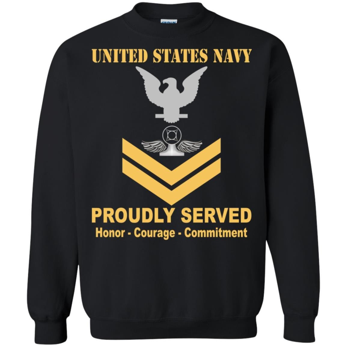 Navy Air Traffic Controller Navy AC E-5 Rating Badges Proudly Served T-Shirt For Men On Front-TShirt-Navy-Veterans Nation