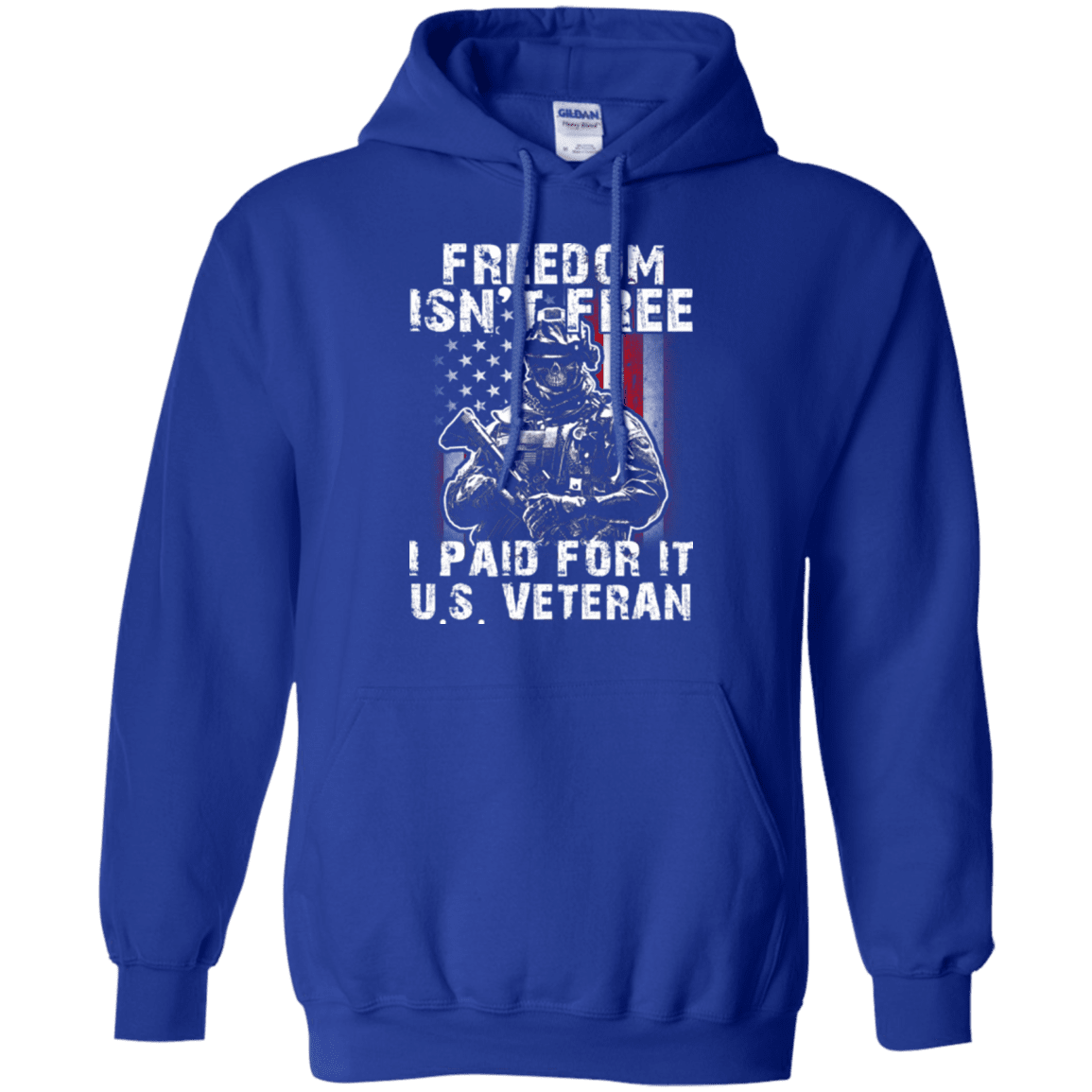 Military T-Shirt "Freedom Isn't Free US Veteran Paid For It"-TShirt-General-Veterans Nation