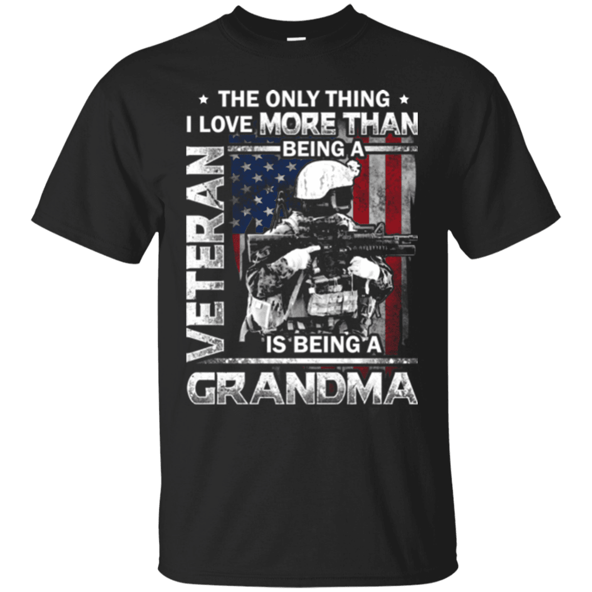 Military T-Shirt "I Love Being a Grandma Veteran" - Front-TShirt-General-Veterans Nation