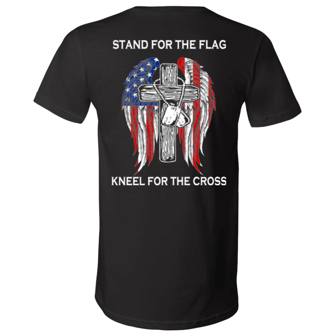 Military T-Shirt "Veteran - Stand For The Flag Kneel For The Cross"-TShirt-General-Veterans Nation
