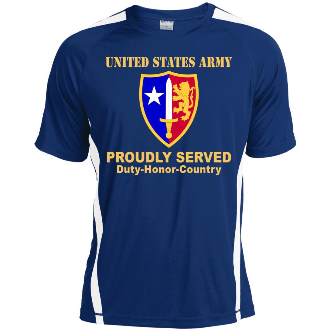 US ARMY USA NORTH ATLANTIC TREATY ORGANIZATION (NATO)- Proudly Served T-Shirt On Front For Men-TShirt-Army-Veterans Nation