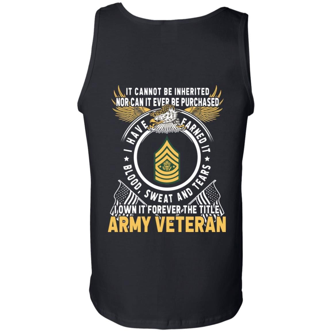 US Army E-9 Sergeant Major of the Army E9 SMA Noncommissioned Officer T-Shirt For Men On Back-TShirt-Army-Veterans Nation