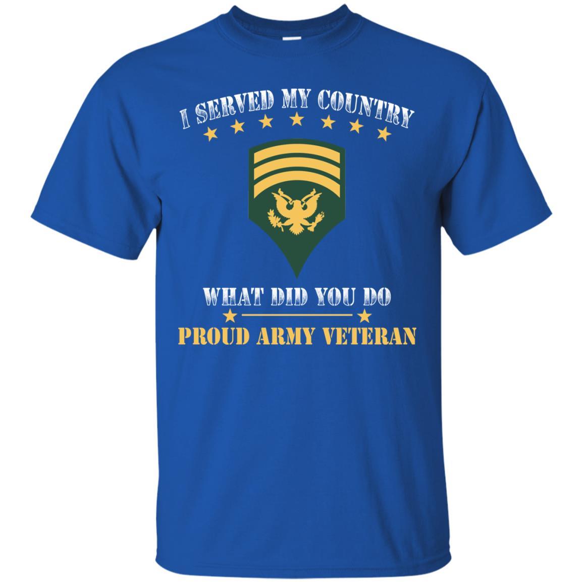 US Army E-7 SPC E7 Specialist Ranks Men Front T Shirt - Proud US Army Veteran-TShirt-Army-Veterans Nation