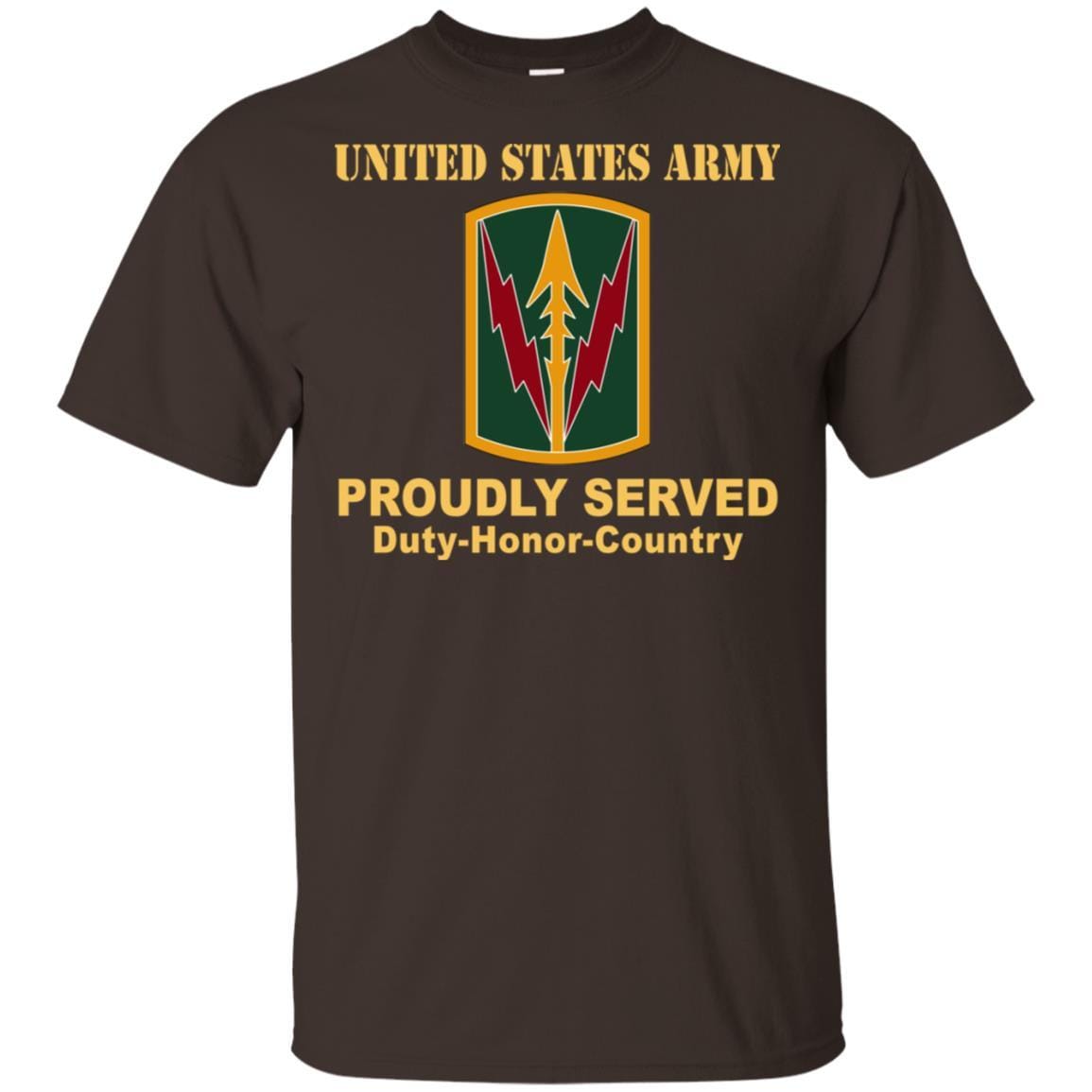 US ARMY CSIB MILITARY POLICE BRIGADE-HAWAII- Proudly Served T-Shirt On Front For Men-TShirt-Army-Veterans Nation