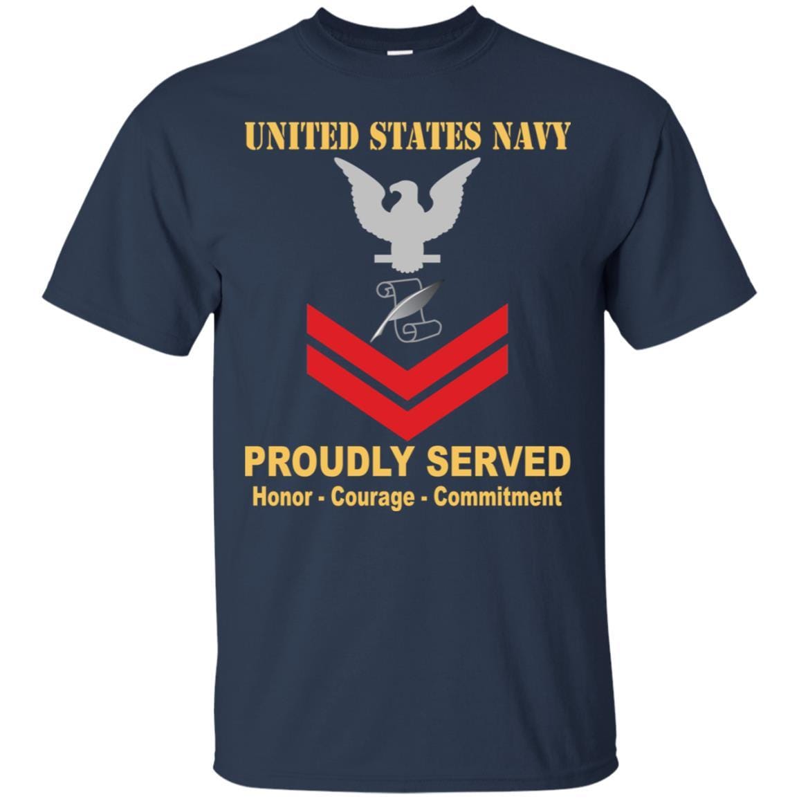Navy Journalist Navy JO E-5 Rating Badges Proudly Served T-Shirt For Men On Front-TShirt-Navy-Veterans Nation