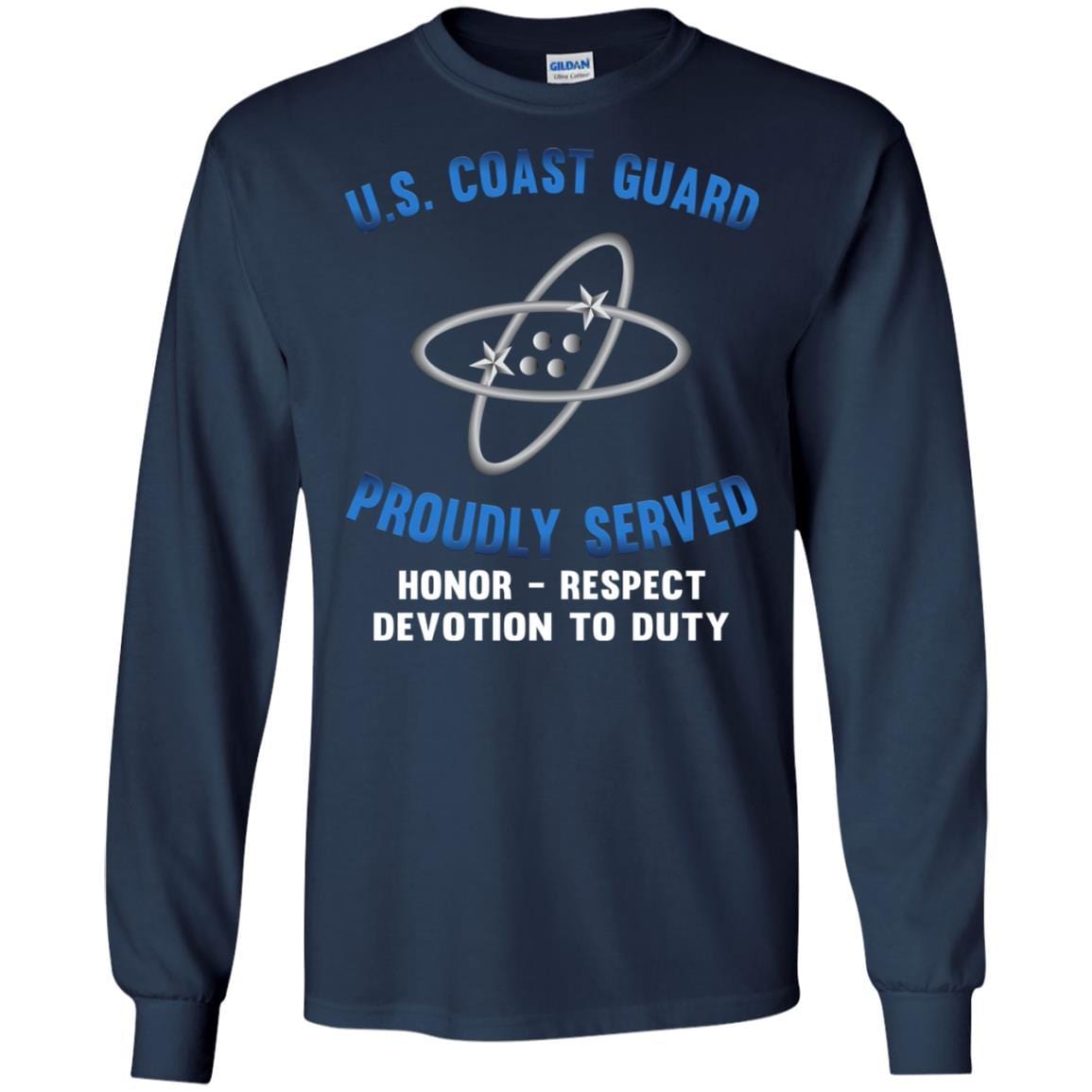 US Coast Guard Electronics Technician ET Logo Proudly Served T-Shirt For Men On Front-TShirt-USCG-Veterans Nation