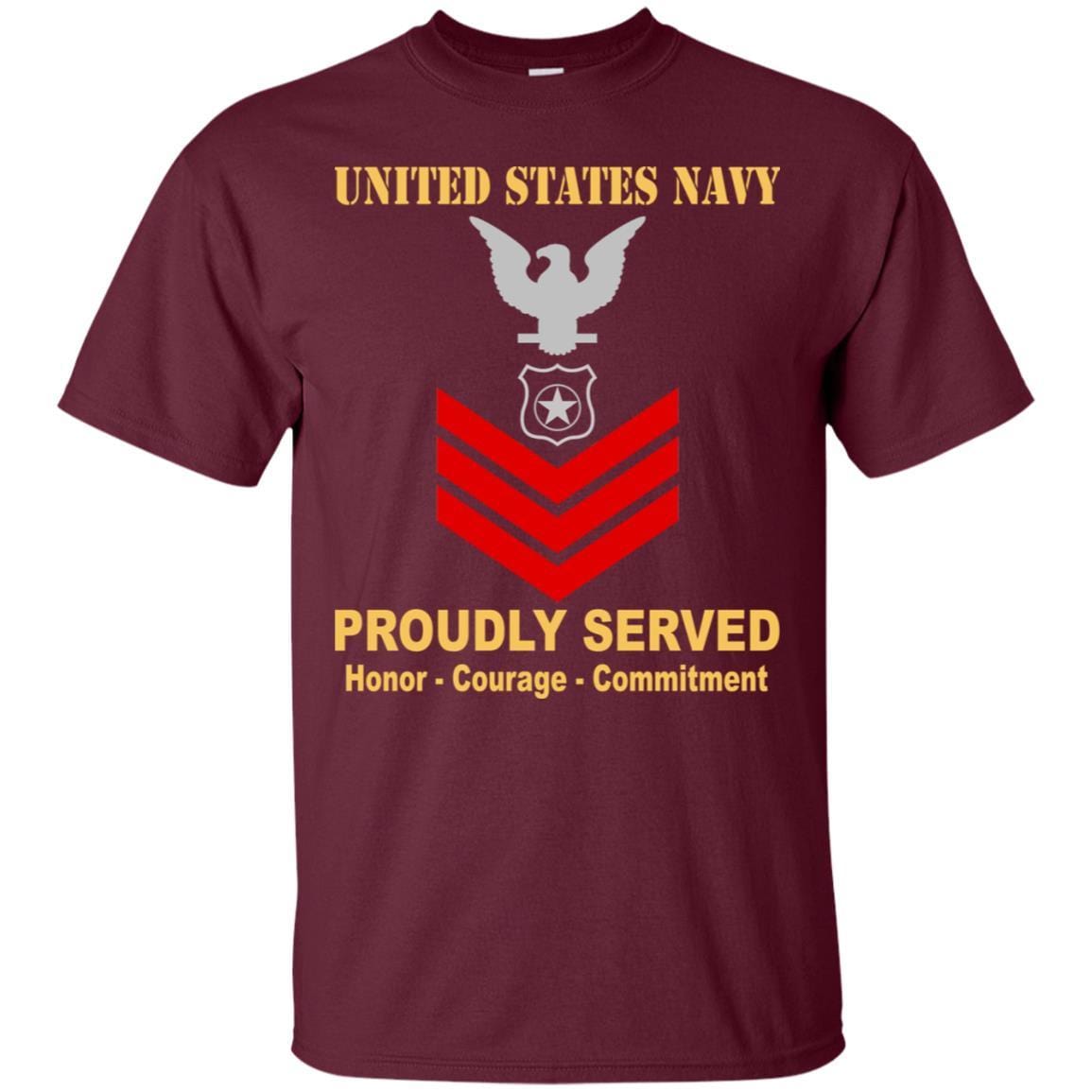 U.S Navy Master-at-arms Navy MA E-6 Rating Badges Proudly Served T-Shirt For Men On Front-TShirt-Navy-Veterans Nation