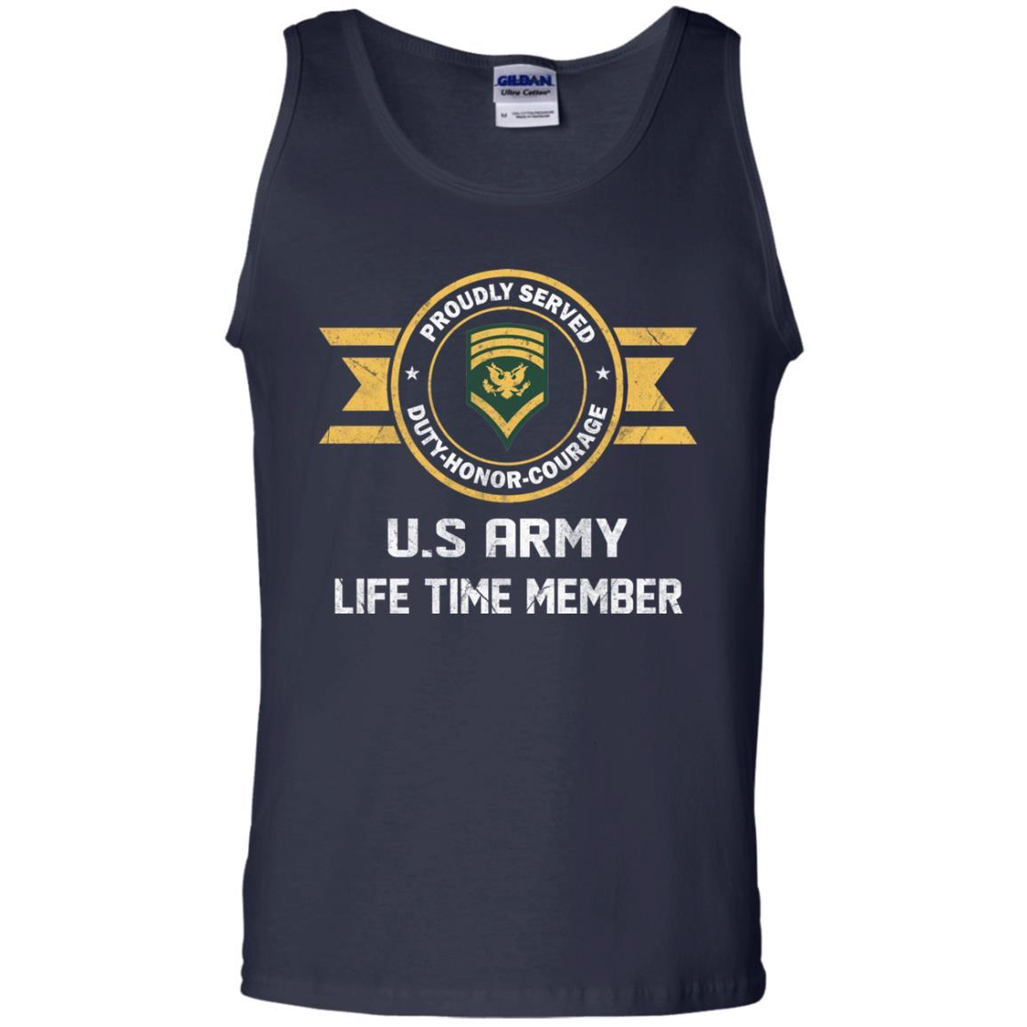 Life Time Member - US Army E-8 SPC E8 Specialist Ranks Men T Shirt On Front-TShirt-Army-Veterans Nation
