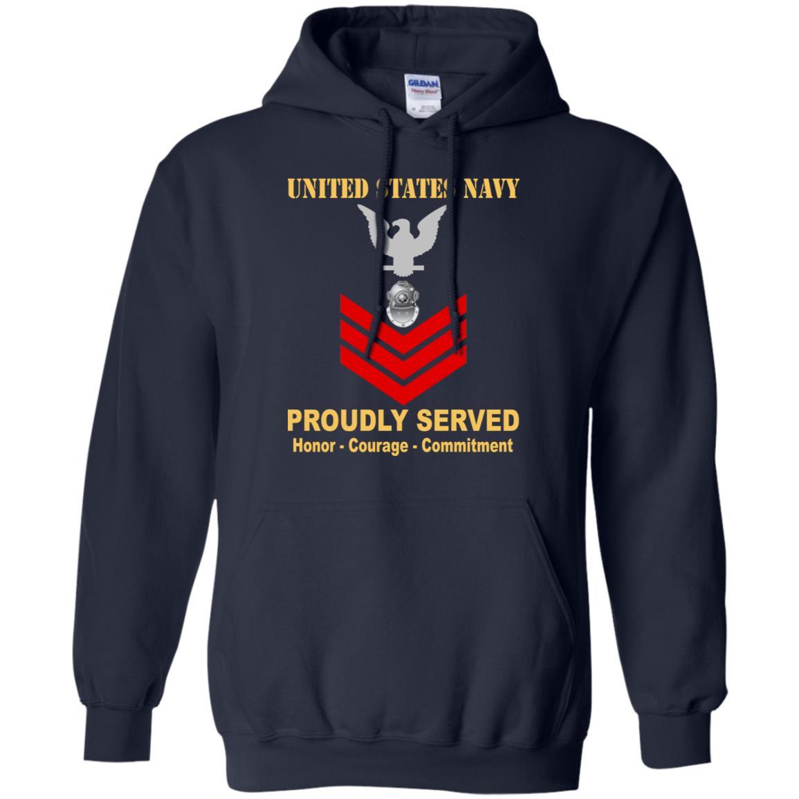 Navy Diver Navy ND E-6 Rating Badges Proudly Served T-Shirt For Men On Front-TShirt-Navy-Veterans Nation