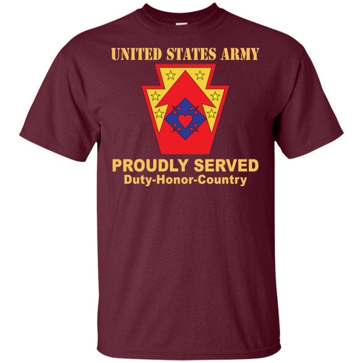 US ARMY 213 SUPPORT GROUP- Proudly Served T-Shirt On Front For Men-TShirt-Army-Veterans Nation