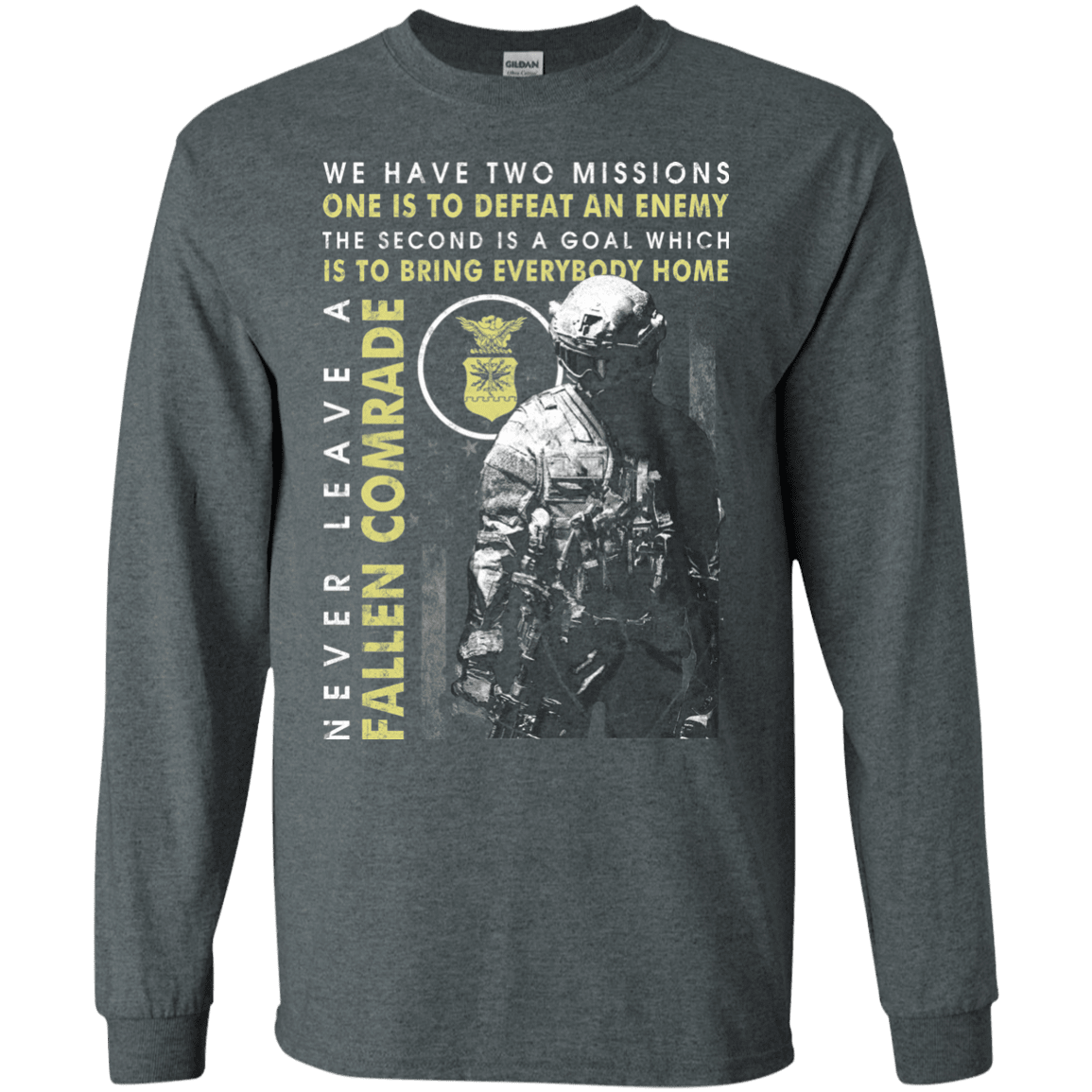 Never Leave A Fallen Comrade Air Force Men Front T Shirts-TShirt-USAF-Veterans Nation