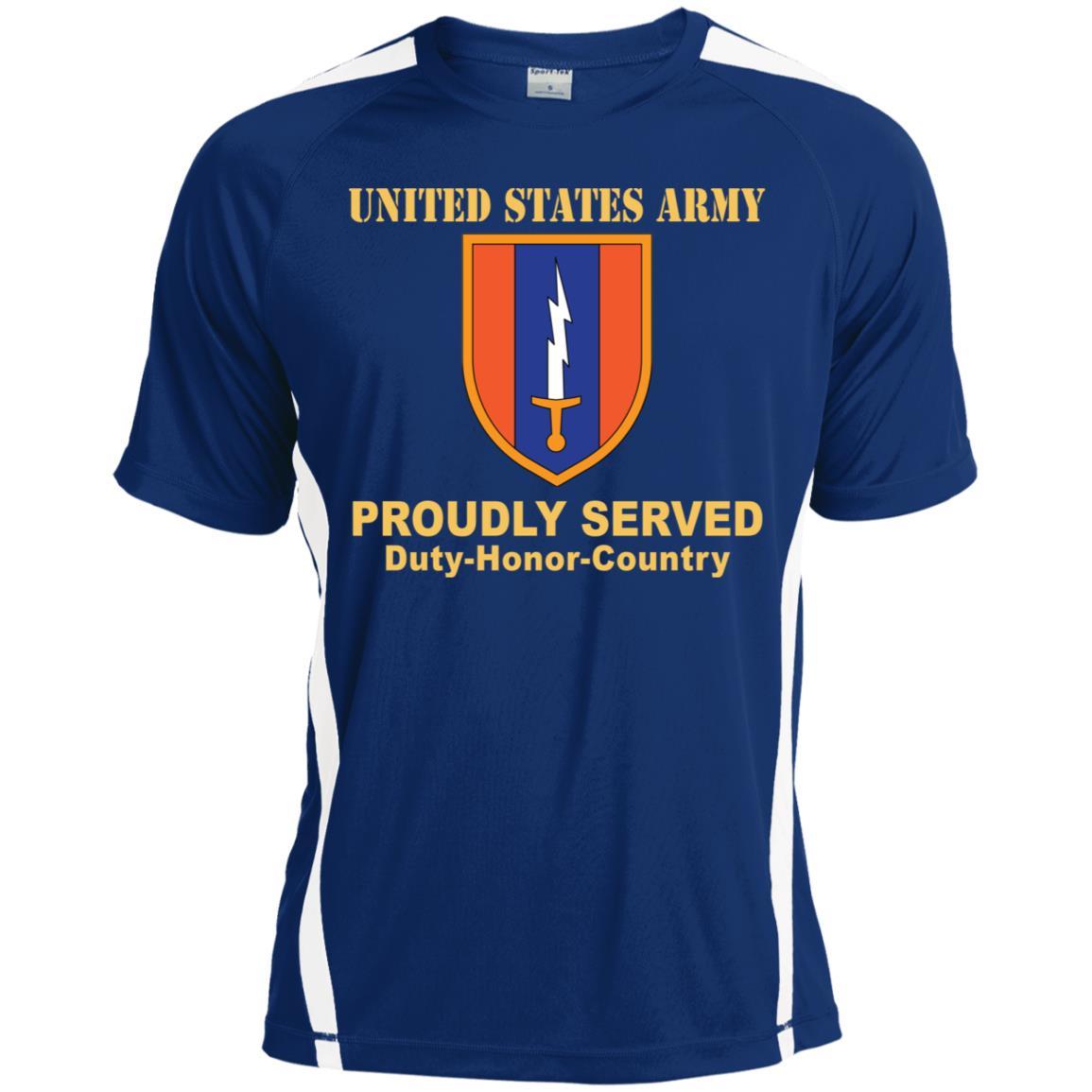 US ARMY 1ST SIGNAL- Proudly Served T-Shirt On Front For Men-TShirt-Army-Veterans Nation