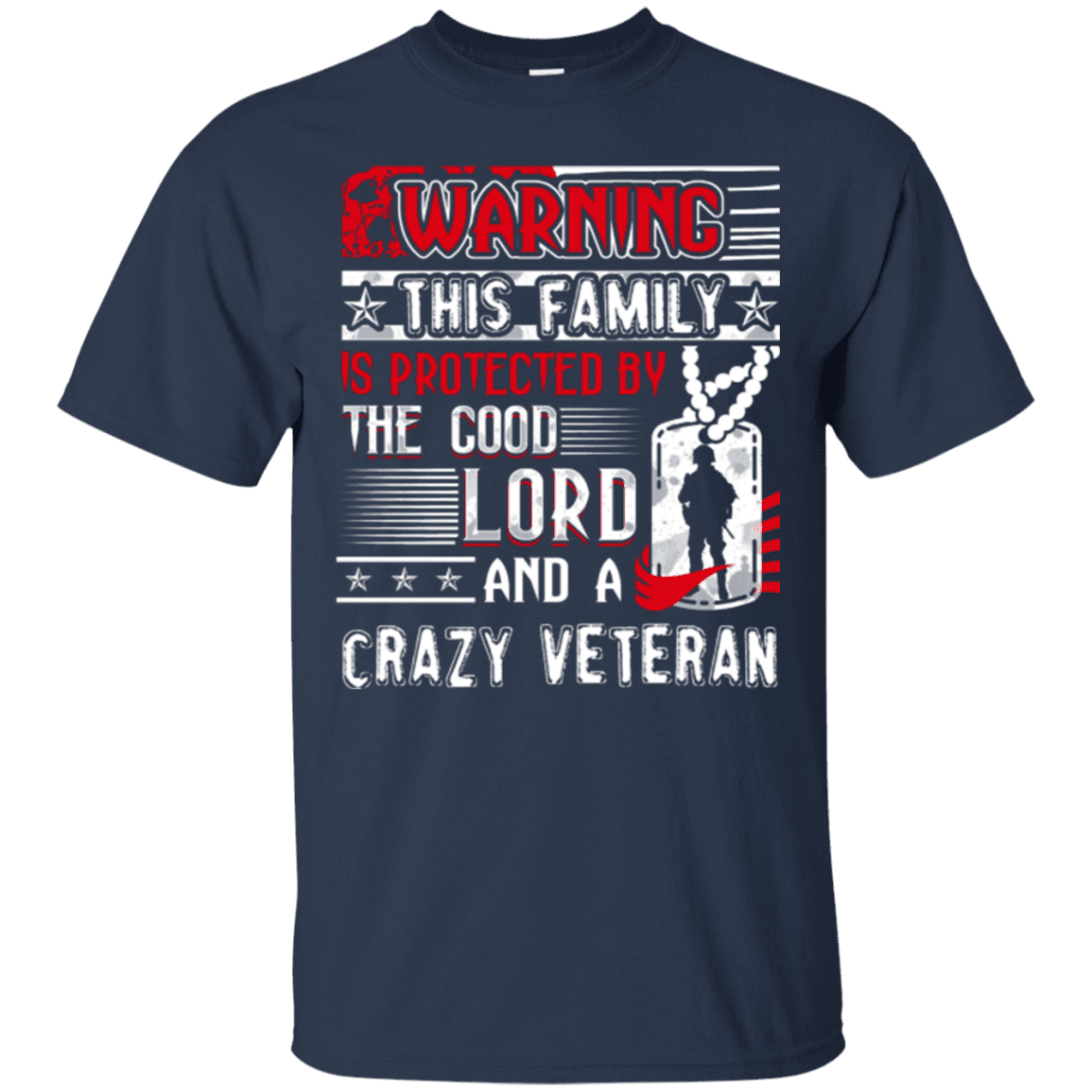 Military T-Shirt "The Good Lord And A Crazy Veteran"-TShirt-General-Veterans Nation