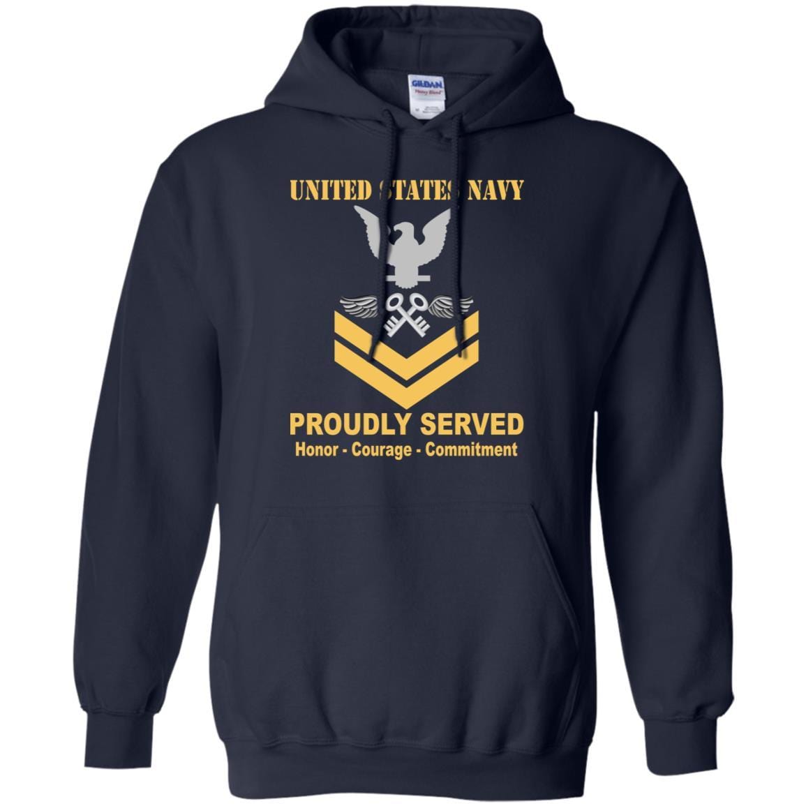 Navy Aviation Storekeeper Navy AK E-5 Rating Badges Proudly Served T-Shirt For Men On Front-TShirt-Navy-Veterans Nation
