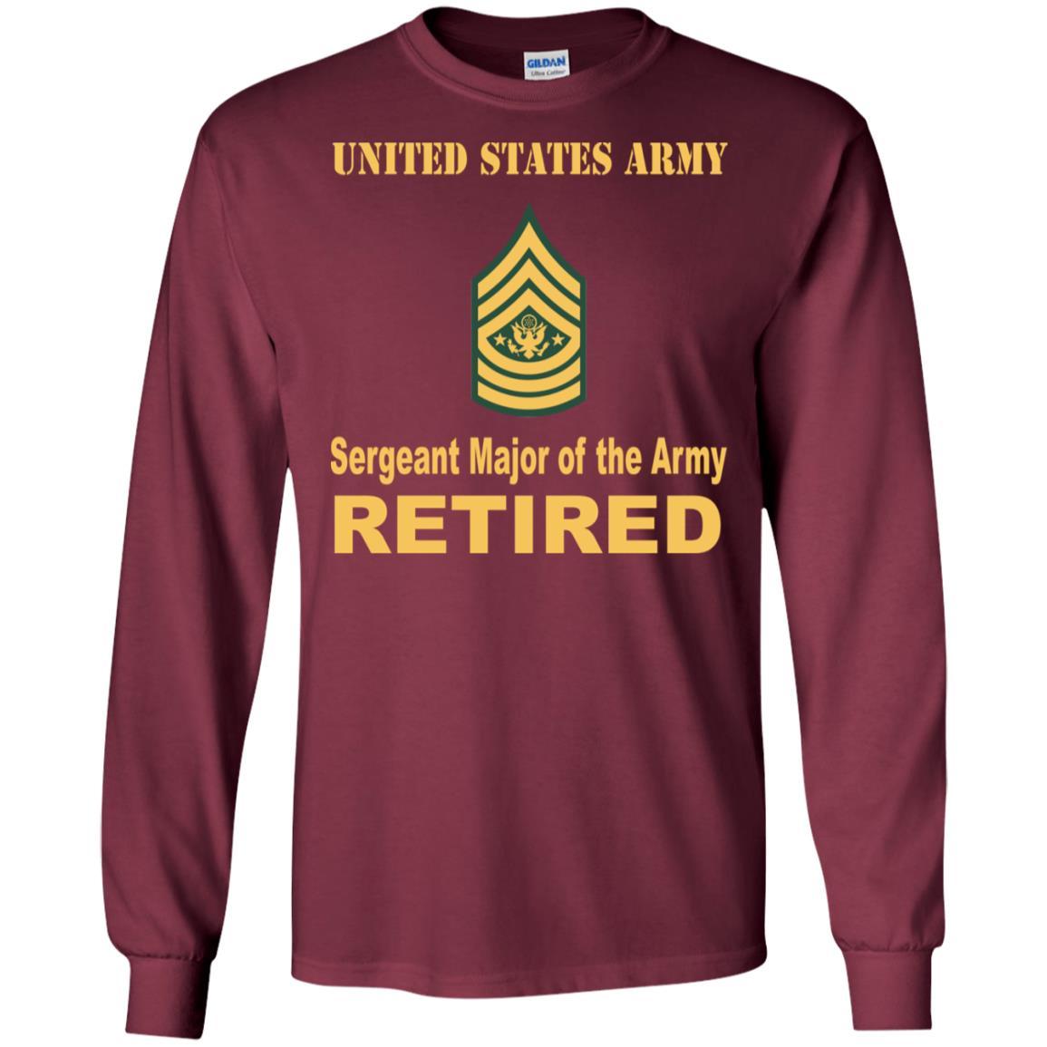 US Army E-9 Sergeant Major of the Army E9 SMA Noncommissioned Officer Retired Men T Shirt On Front-TShirt-Army-Veterans Nation