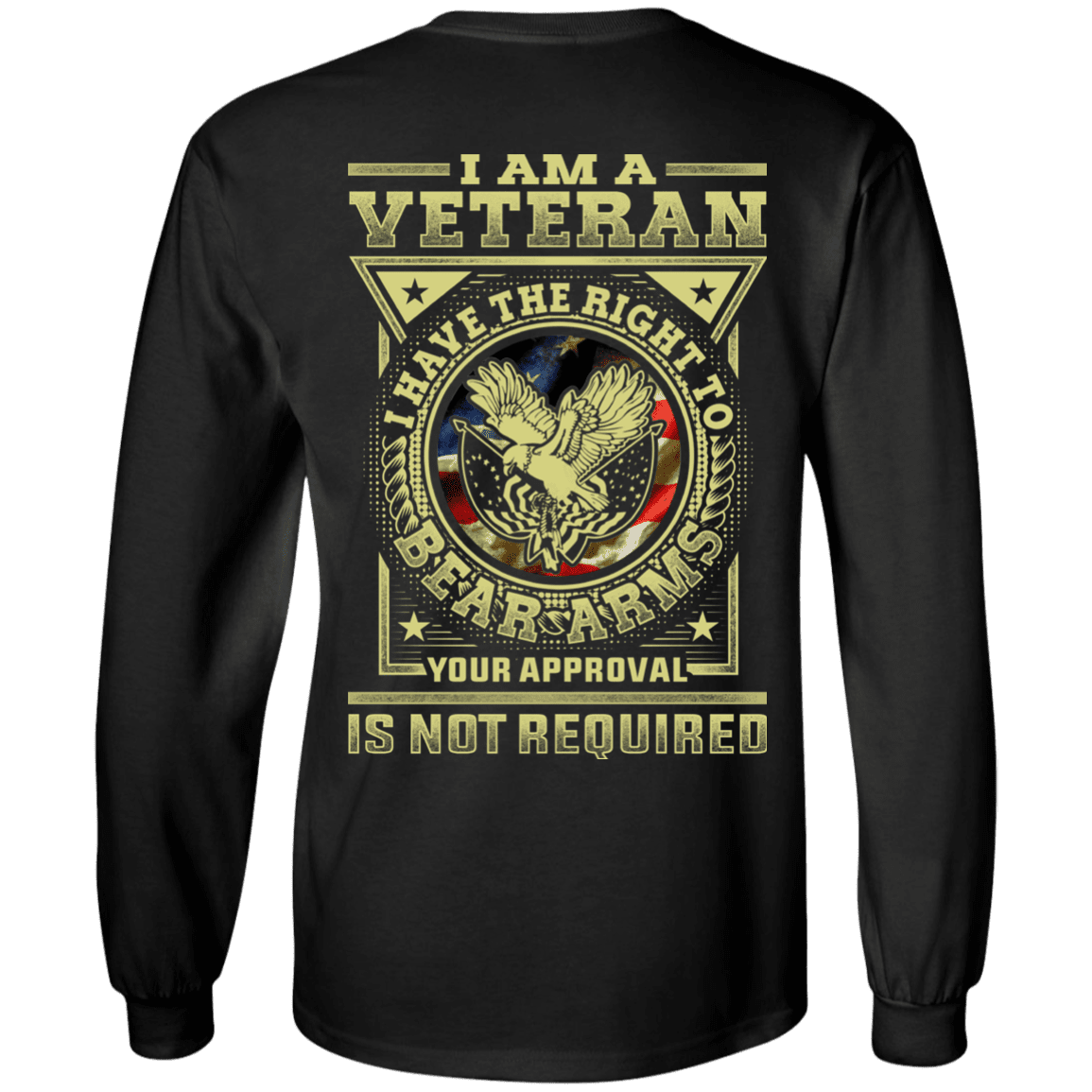 Military T-Shirt "Veteran Have the Right To Bear Arms" Men Back-TShirt-General-Veterans Nation