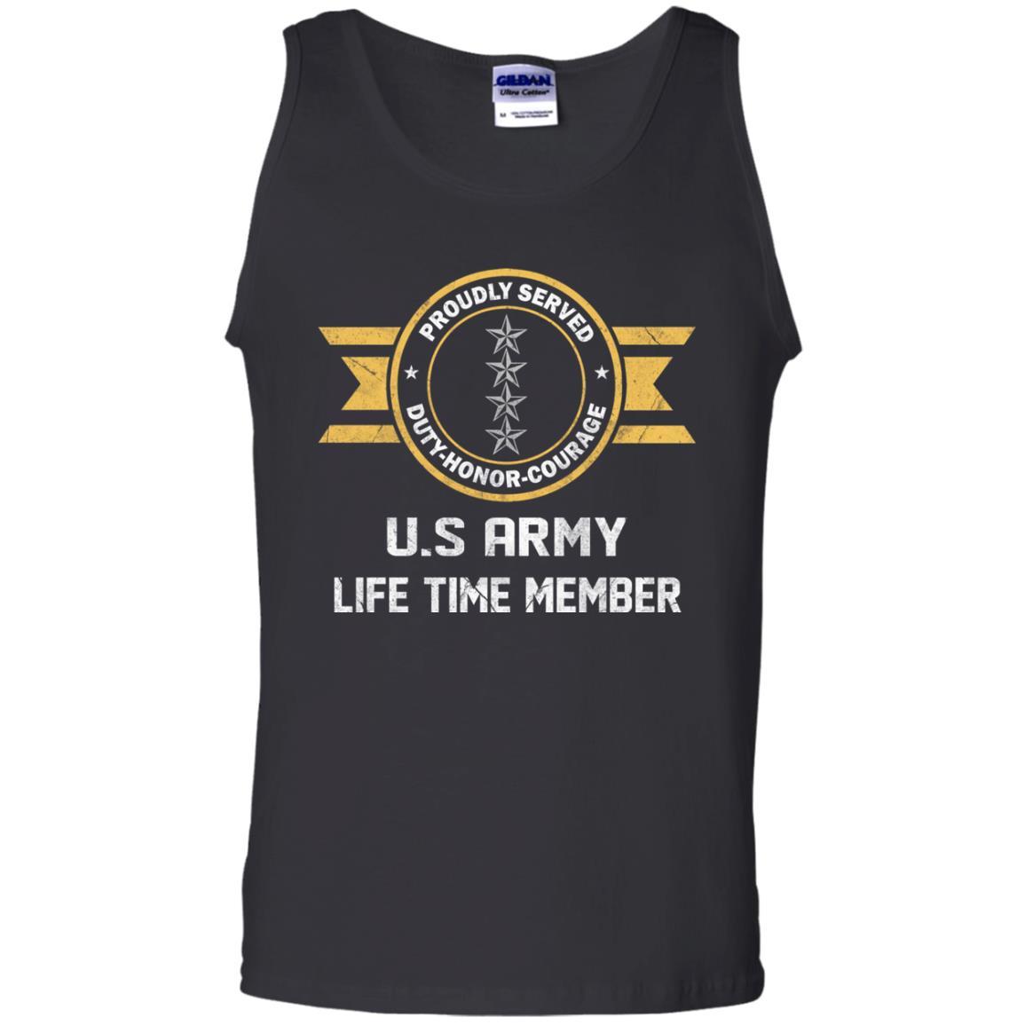 Life Time Member - US Army O-10 General O10 GEN General Officer Ranks Men T Shirt On Front-TShirt-Army-Veterans Nation