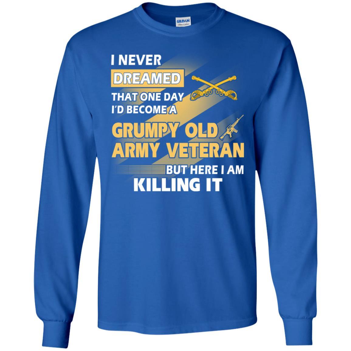 US Army T-Shirt "Cavalry Grumpy Old Veteran" On Front-TShirt-Army-Veterans Nation