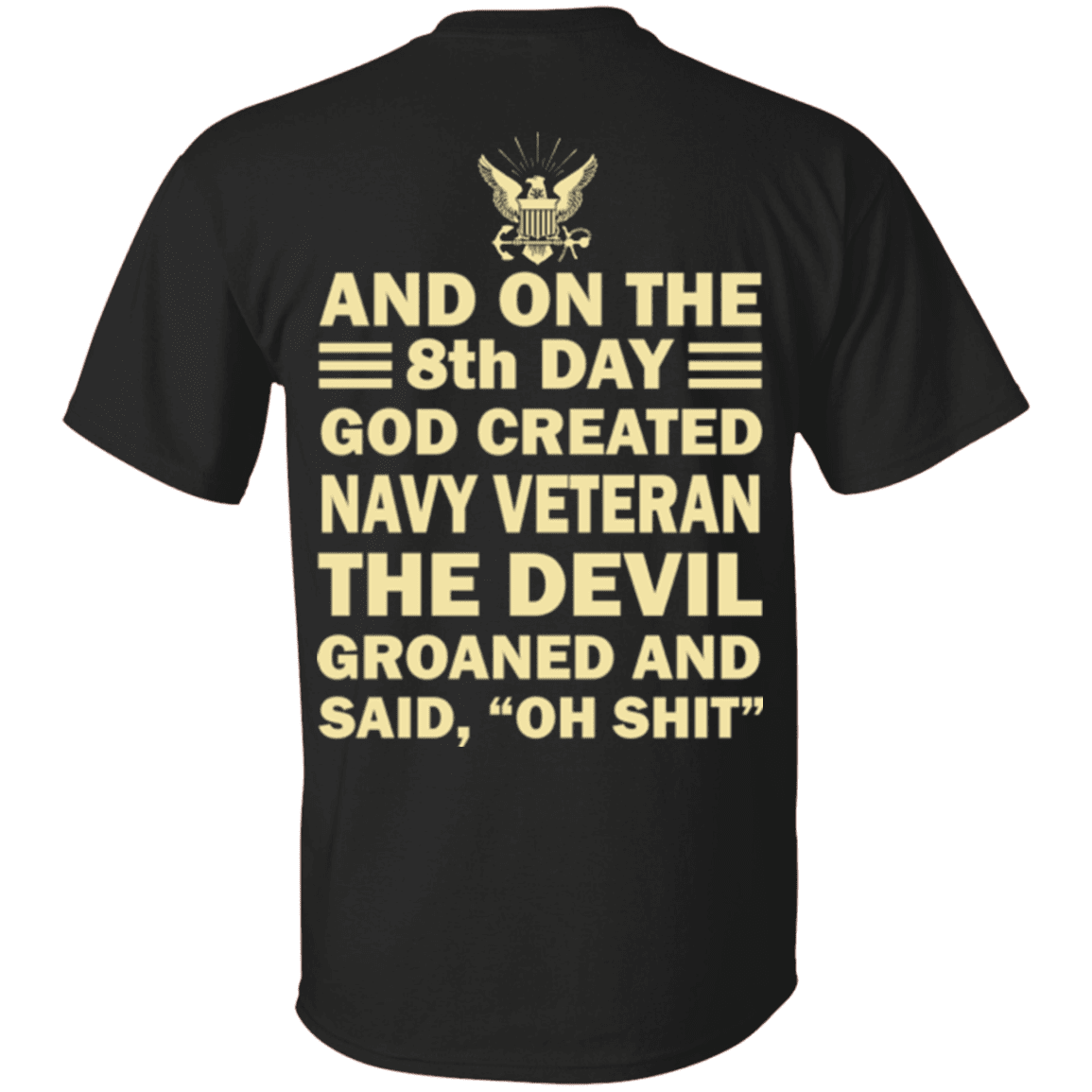 Military T-Shirt "God Created Navy Veteran"-TShirt-General-Veterans Nation