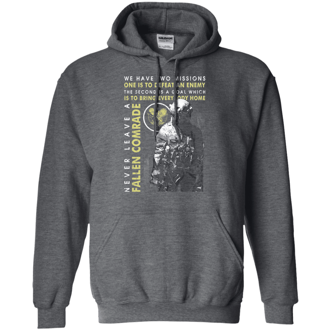 Military T-Shirt "Never Leave A Fallen Comrade Veteran Men" Front-TShirt-General-Veterans Nation