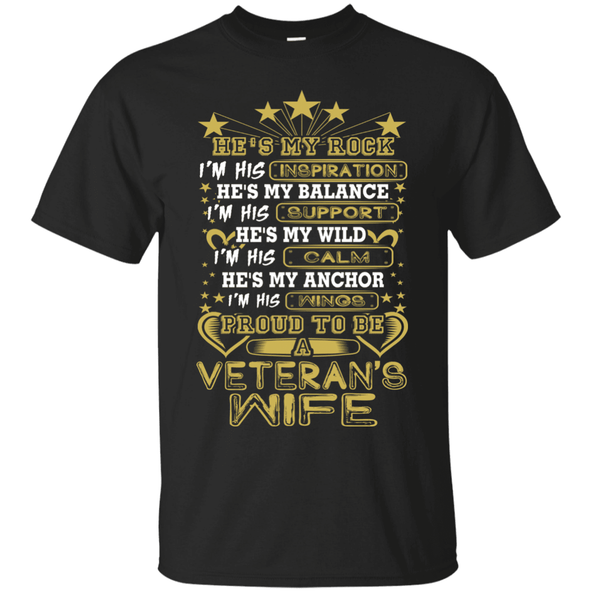 Military T-Shirt "Proud To Be A Veteran's Wife" -TShirt-General-Veterans Nation