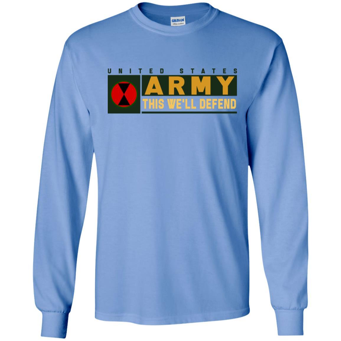 US Army 7th Infantry Division- This We'll Defend T-Shirt On Front For Men-TShirt-Army-Veterans Nation