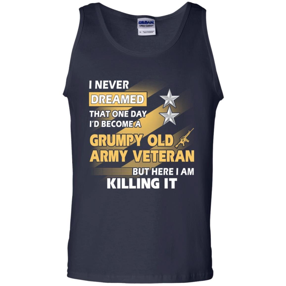 US Army T-Shirt "Grumpy Old Veteran" O-8 Major General(MG) On Front-TShirt-Army-Veterans Nation