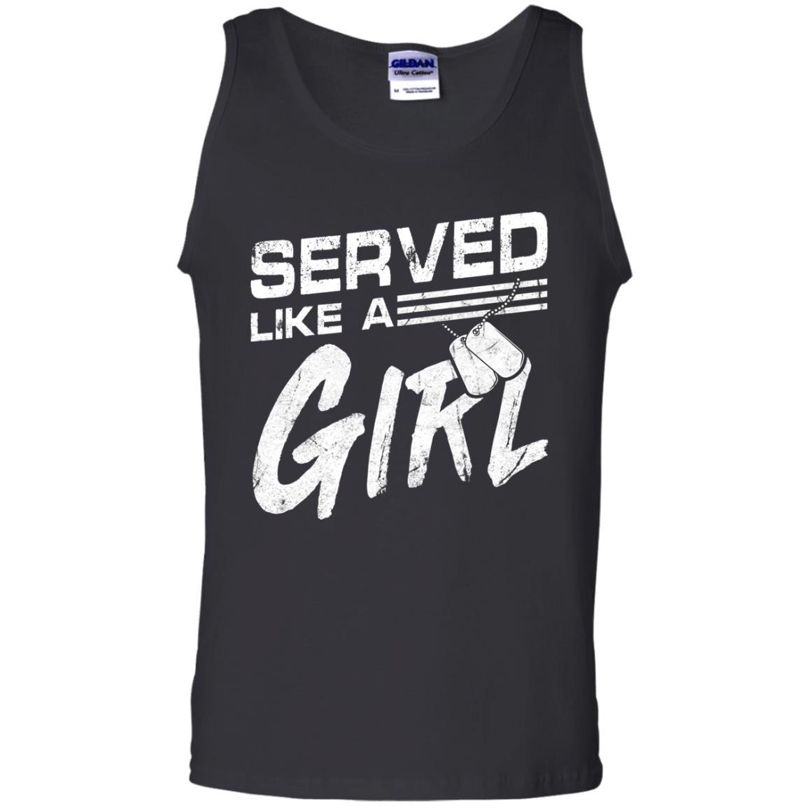 Military T-Shirt "Female Veterans Served Like A Girl Women On" Front-TShirt-General-Veterans Nation