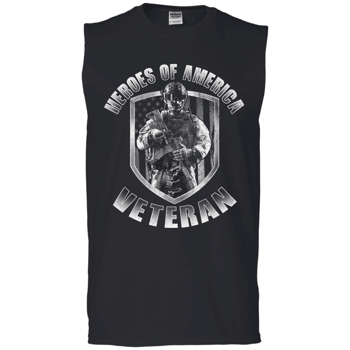 Military T-Shirt "Veterans - Heroes Of America Men" Front-TShirt-General-Veterans Nation