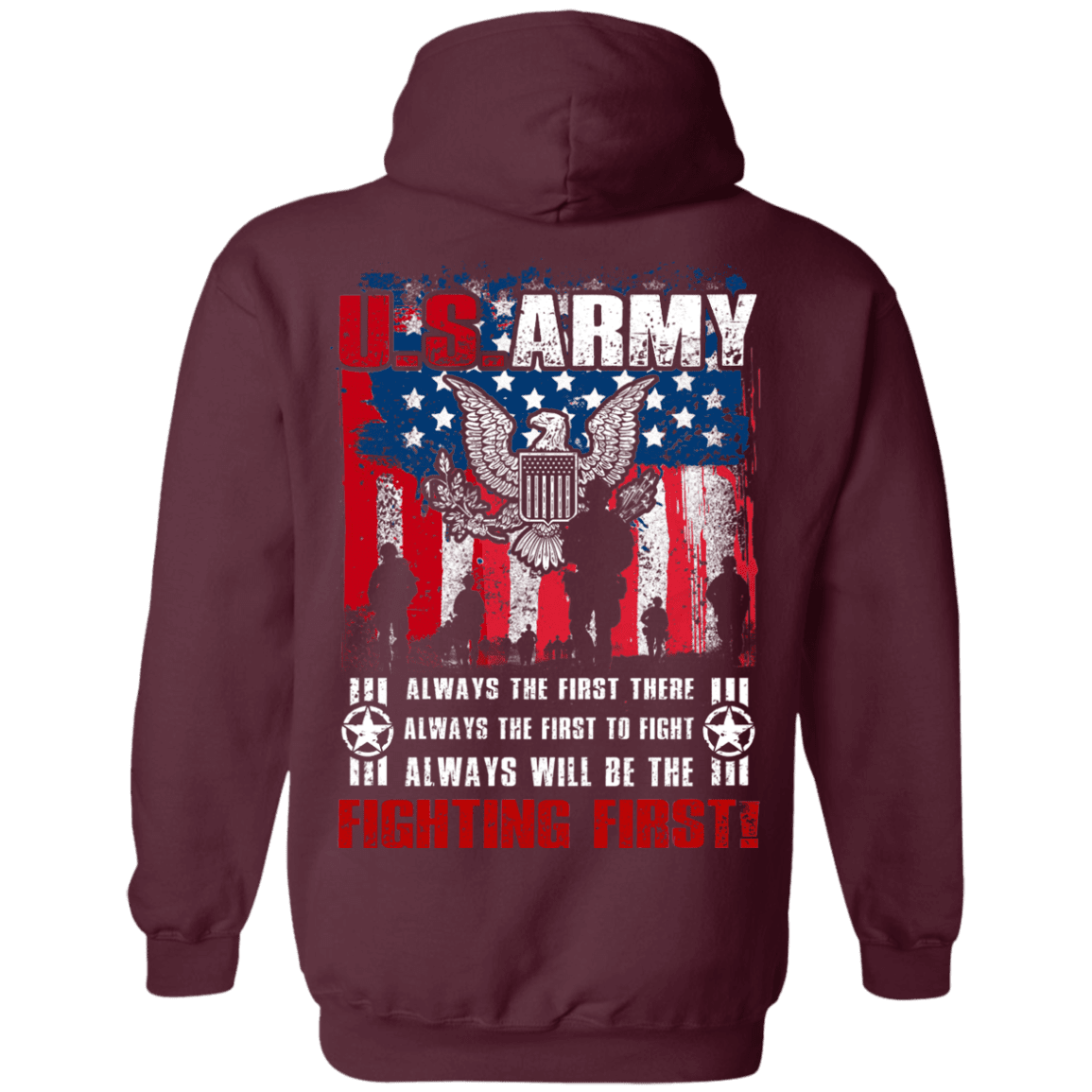 US Army Always Will Be The Fighting First Men Back T Shirts-TShirt-Army-Veterans Nation