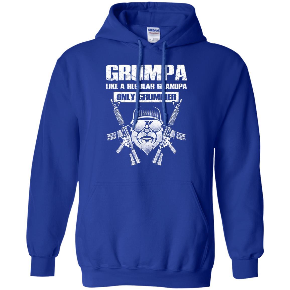 Military T-Shirt "GRUMPA LIKE A REGULAR GRANDPA ONLY GRUMPIER On" Front-TShirt-General-Veterans Nation