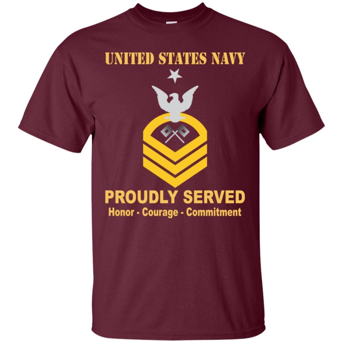 U.S Navy Signalman Navy SN E-8 Rating Badges Proudly Served T-Shirt For Men On Front-TShirt-Navy-Veterans Nation