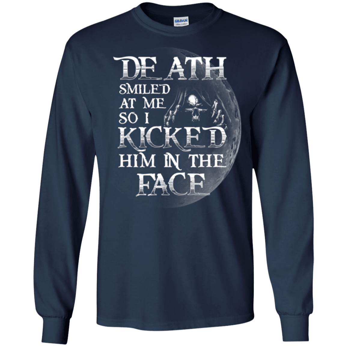 Military T-Shirt "Death Smiled At Me I Kicked Him In The Face"-TShirt-General-Veterans Nation