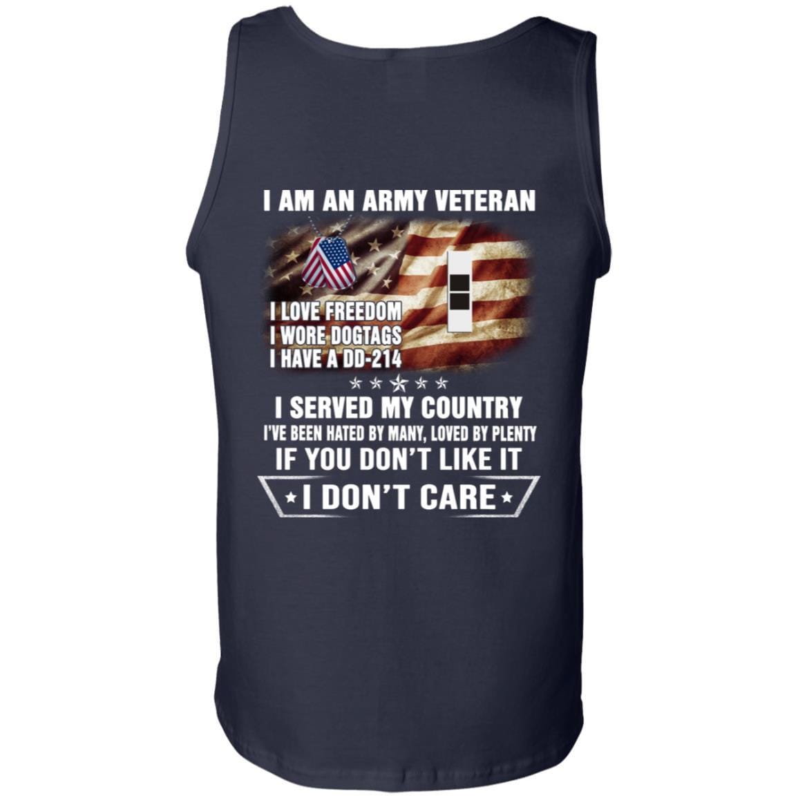 T-Shirt "I Am An Army Veteran" W-2 Chief Warrant Officer 2(CW2)Rank On Back-TShirt-Army-Veterans Nation