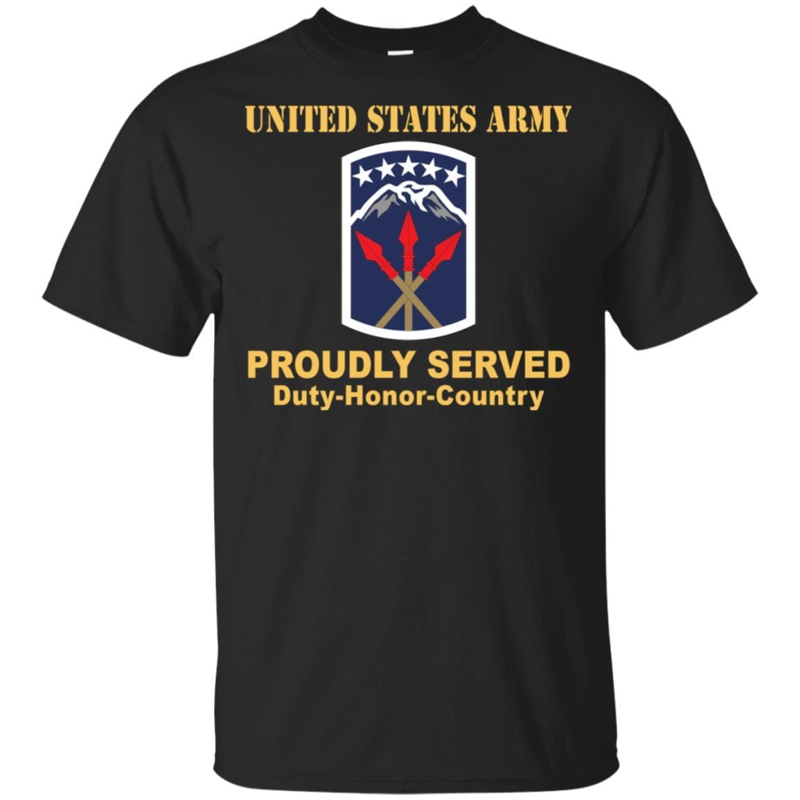US ARMY 593 SUSTAINMENT BRIGADE- Proudly Served T-Shirt On Front For Men-TShirt-Army-Veterans Nation