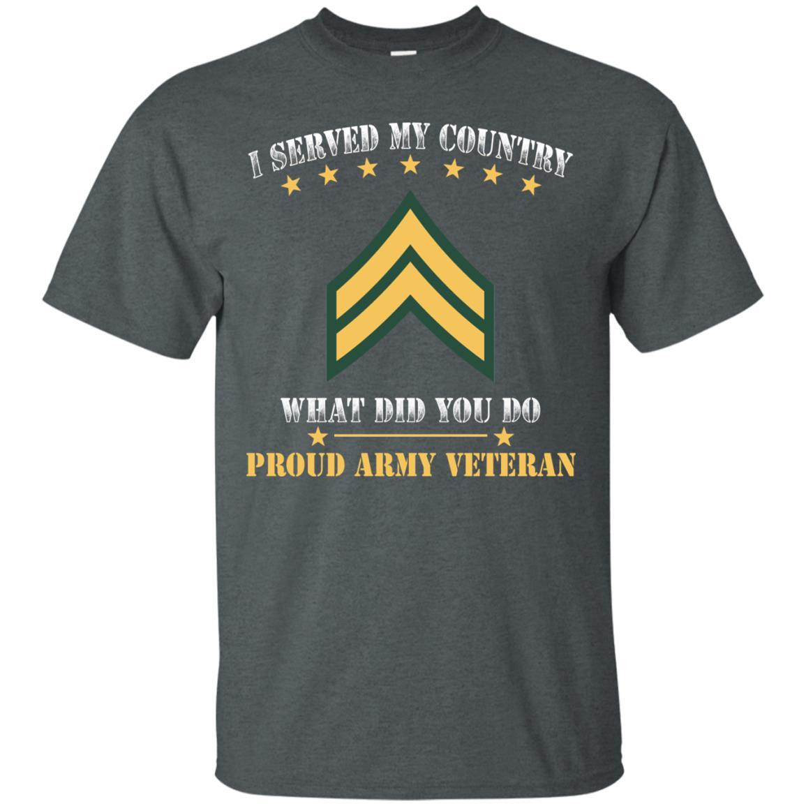 US Army E-4 Corporal E4 CPL Noncommissioned Officer Ranks Men Front T Shirt - Proud US Army Veteran-TShirt-Army-Veterans Nation